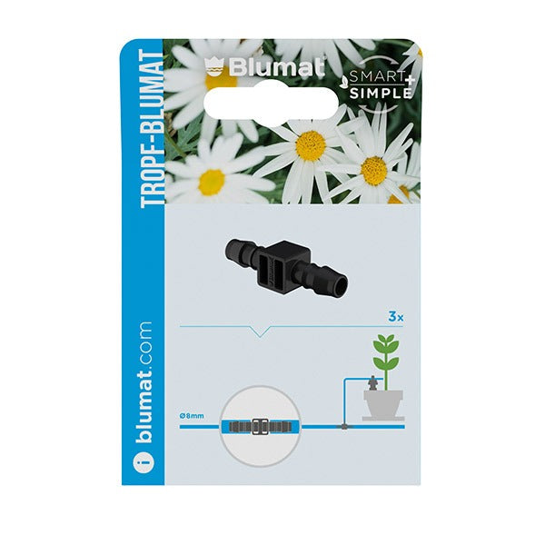 Blumat Hose Union Connector – 8-8mm, 3 Pack